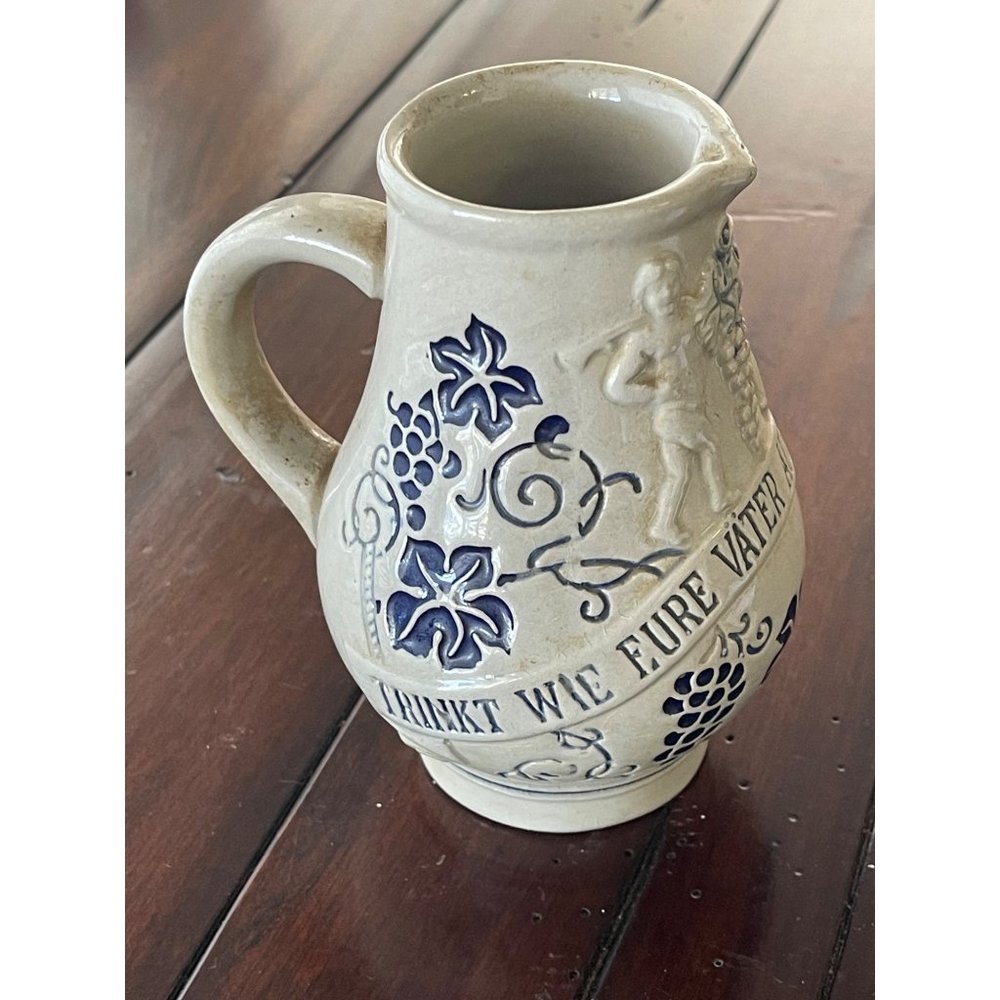 Vintage Salt Glazed Wick-Werke German Pottery Pitcher